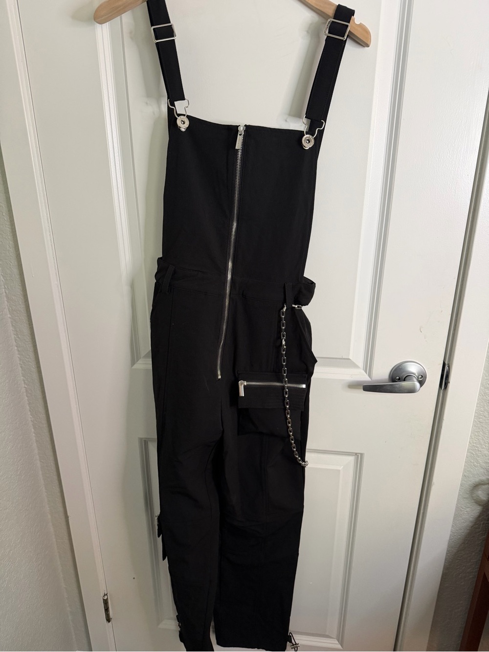 Maniere De Voir Black Utility Jean Overalls with Chain Detail